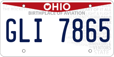 OH license plate GLI7865
