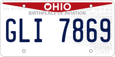 OH license plate GLI7869