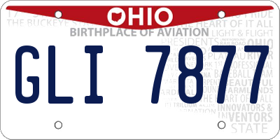 OH license plate GLI7877