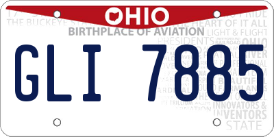 OH license plate GLI7885
