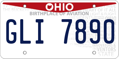 OH license plate GLI7890