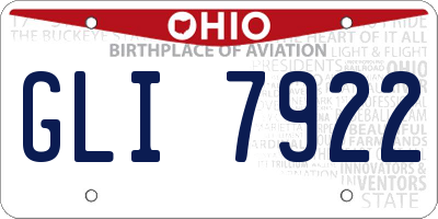 OH license plate GLI7922