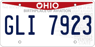 OH license plate GLI7923