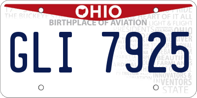 OH license plate GLI7925