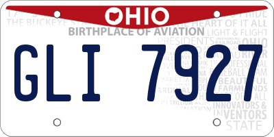 OH license plate GLI7927