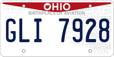OH license plate GLI7928