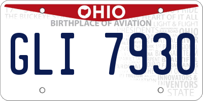 OH license plate GLI7930