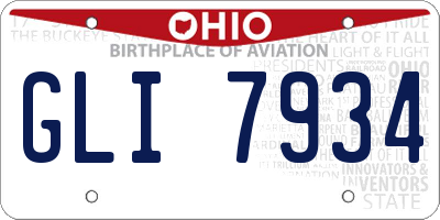 OH license plate GLI7934