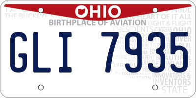 OH license plate GLI7935