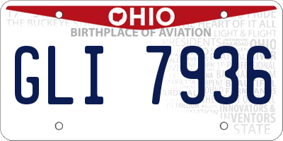 OH license plate GLI7936