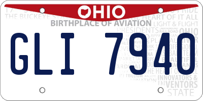 OH license plate GLI7940