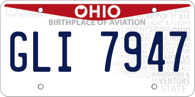 OH license plate GLI7947