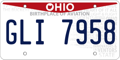 OH license plate GLI7958