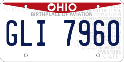 OH license plate GLI7960