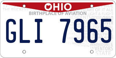 OH license plate GLI7965