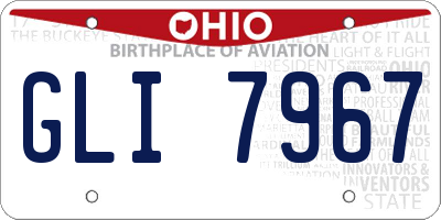 OH license plate GLI7967