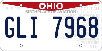 OH license plate GLI7968
