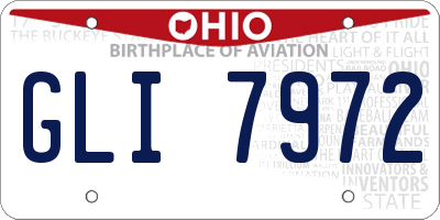 OH license plate GLI7972