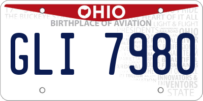 OH license plate GLI7980