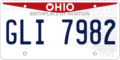 OH license plate GLI7982
