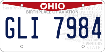 OH license plate GLI7984
