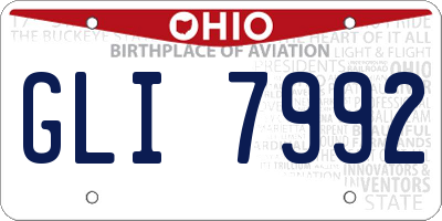 OH license plate GLI7992
