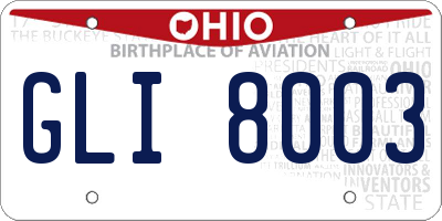 OH license plate GLI8003