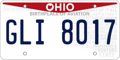 OH license plate GLI8017