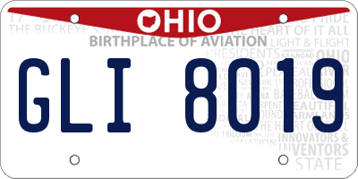 OH license plate GLI8019