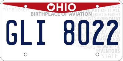 OH license plate GLI8022