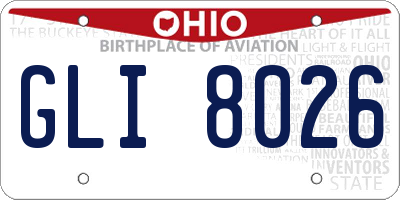 OH license plate GLI8026