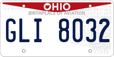 OH license plate GLI8032