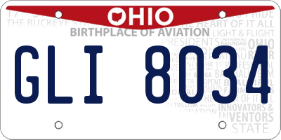 OH license plate GLI8034