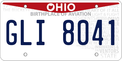 OH license plate GLI8041