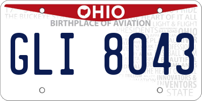 OH license plate GLI8043