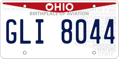 OH license plate GLI8044