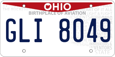 OH license plate GLI8049