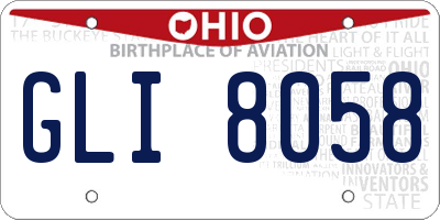 OH license plate GLI8058