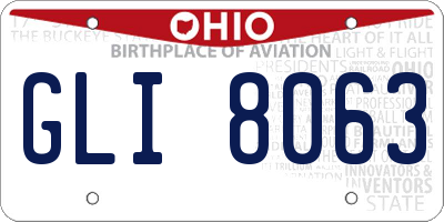 OH license plate GLI8063