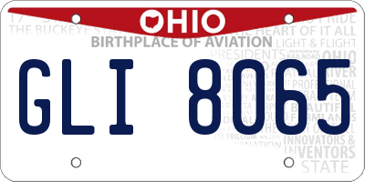 OH license plate GLI8065