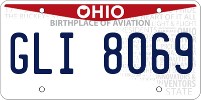 OH license plate GLI8069