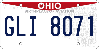 OH license plate GLI8071