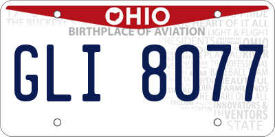 OH license plate GLI8077