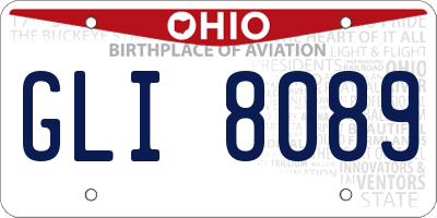 OH license plate GLI8089