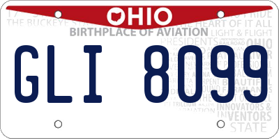 OH license plate GLI8099