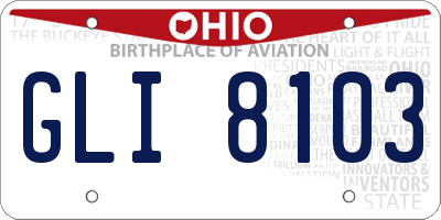 OH license plate GLI8103