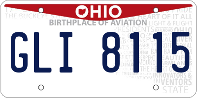 OH license plate GLI8115