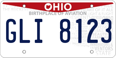 OH license plate GLI8123