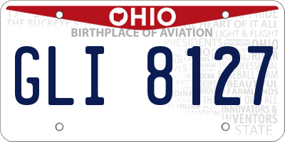 OH license plate GLI8127