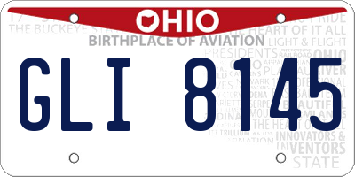 OH license plate GLI8145